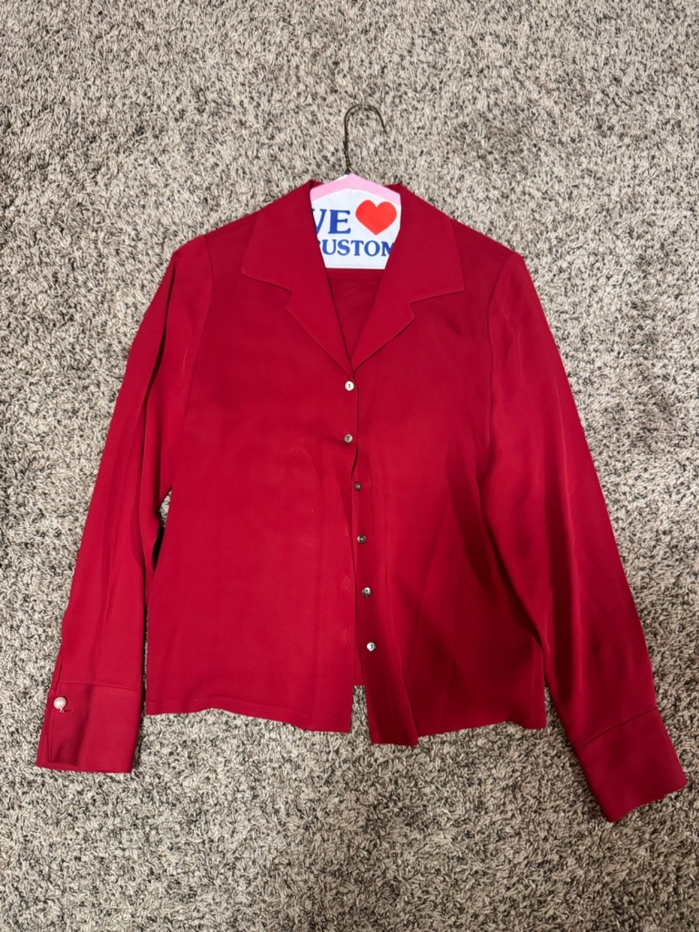 Talbots Red Petite Silk Blouse